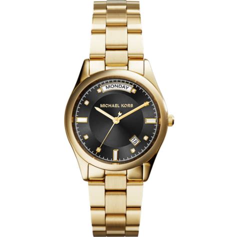 Michael Kors Colette Black Dial Gold